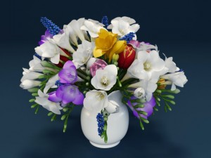 flowers  hyacinth freesia tulip 3D Модель