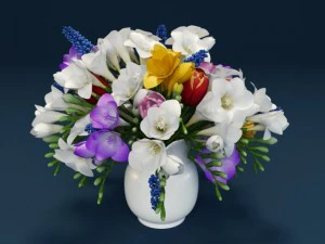 flowers  hyacinth freesia tulip 3D Model