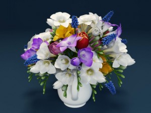 flowers  hyacinth freesia tulip 3D Модель