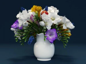 flowers  hyacinth freesia tulip 3D Model