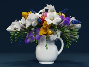 flowers  hyacinth freesia tulip 3D Модель