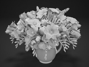 flowers  hyacinth freesia tulip 3D Модель