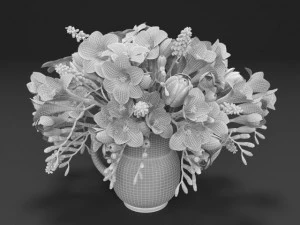 flowers  hyacinth freesia tulip 3D Model