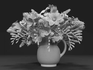 flowers  hyacinth freesia tulip 3D Model