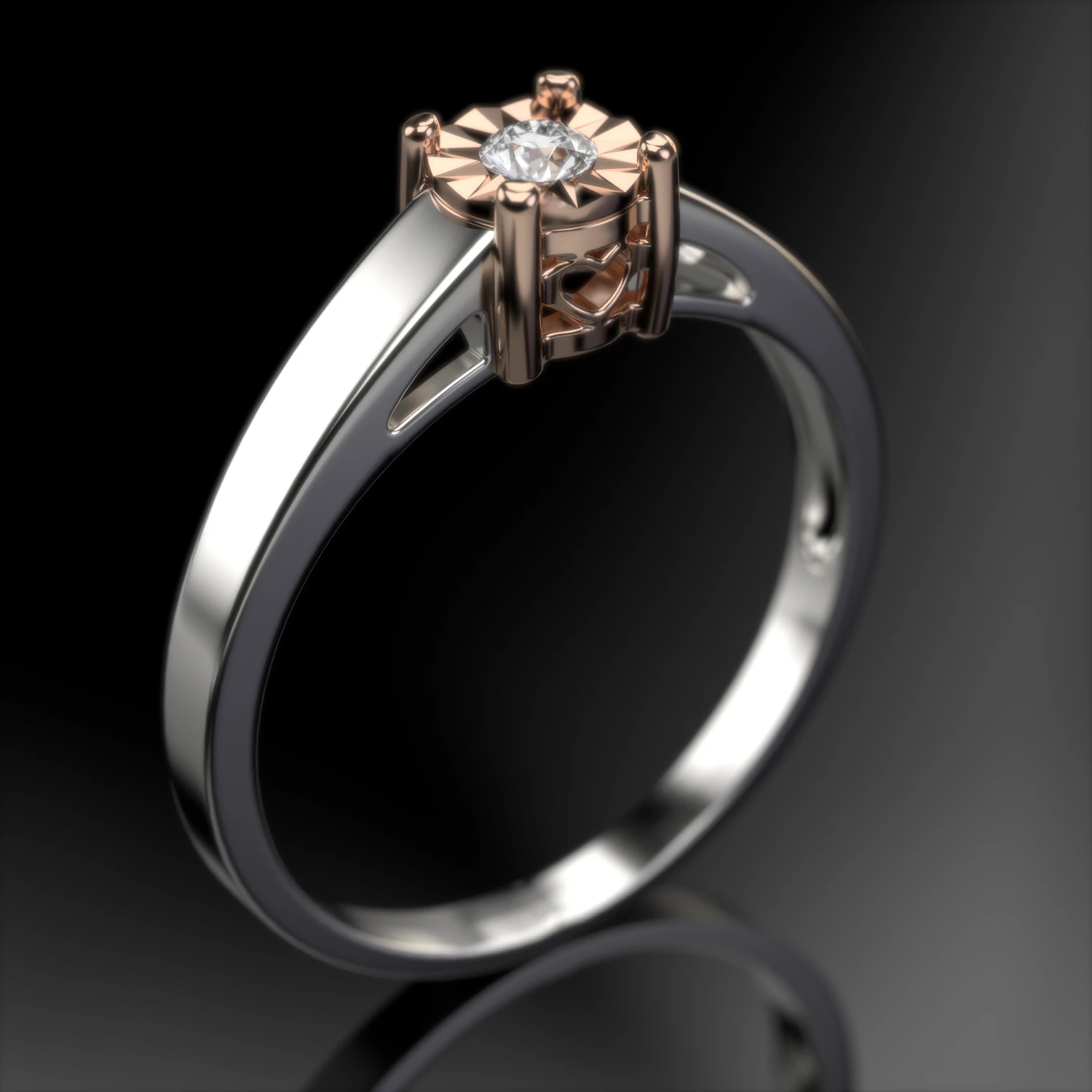 illusion setting ring 3D Model .c4d .max .obj .3ds .fbx .stl .blend 