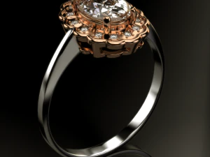 anello di diamanti Diana Modello 3D