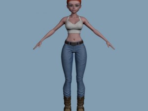 stylized female clothed Modèle 3D