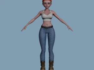 stylized female clothed 3D Model