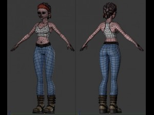 stylized female clothed 3D 모델