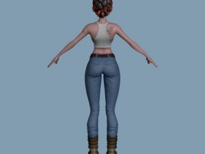 stylized female clothed 3D 모델