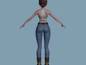 stylized female clothed 3D Model