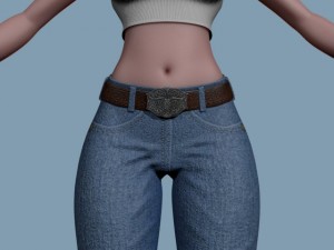 stylized female clothed 3D 모델