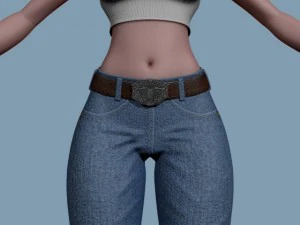 stylized female clothed 3D Model