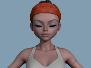 stylized female clothed 3D Model