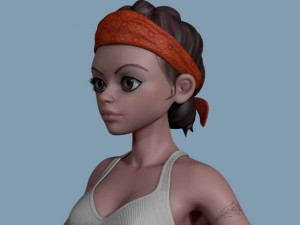 stylized female clothed 3D 모델