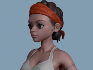 stylized female clothed 3D Model