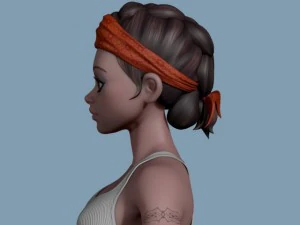 stylized female clothed 3D Model