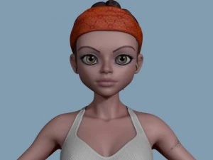 stylized female clothed 3D Model