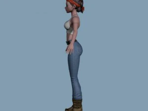 stylized female clothed 3D Model