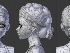 stylized female clothed 3D 모델