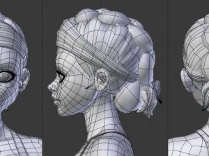 stylized female clothed 3D Model