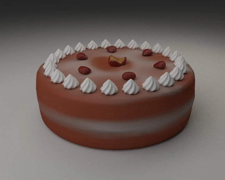 cake tart strawberry 3D Model .c4d .max .obj .3ds .fbx .stl .blend 