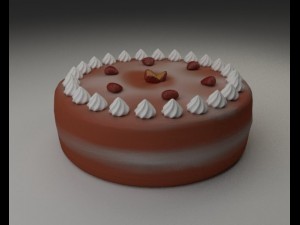 cake tart strawberry Model 3D