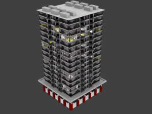 15 katlı bina 3D Model