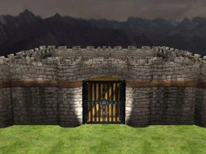 kit da muro medievale Modello 3D