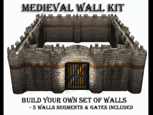 medieval wall kit Modello 3D