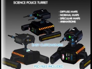 science police turret 3D Модель