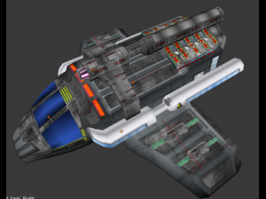 space cargo bomber ship 3D Model