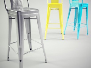 tolix marais low back bar Modelo 3D
