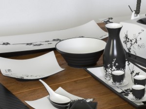 a set of dishes in the japanese style Model 3D