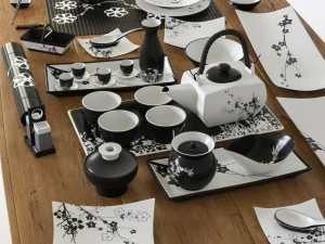 a set of dishes in the japanese style 3D Model