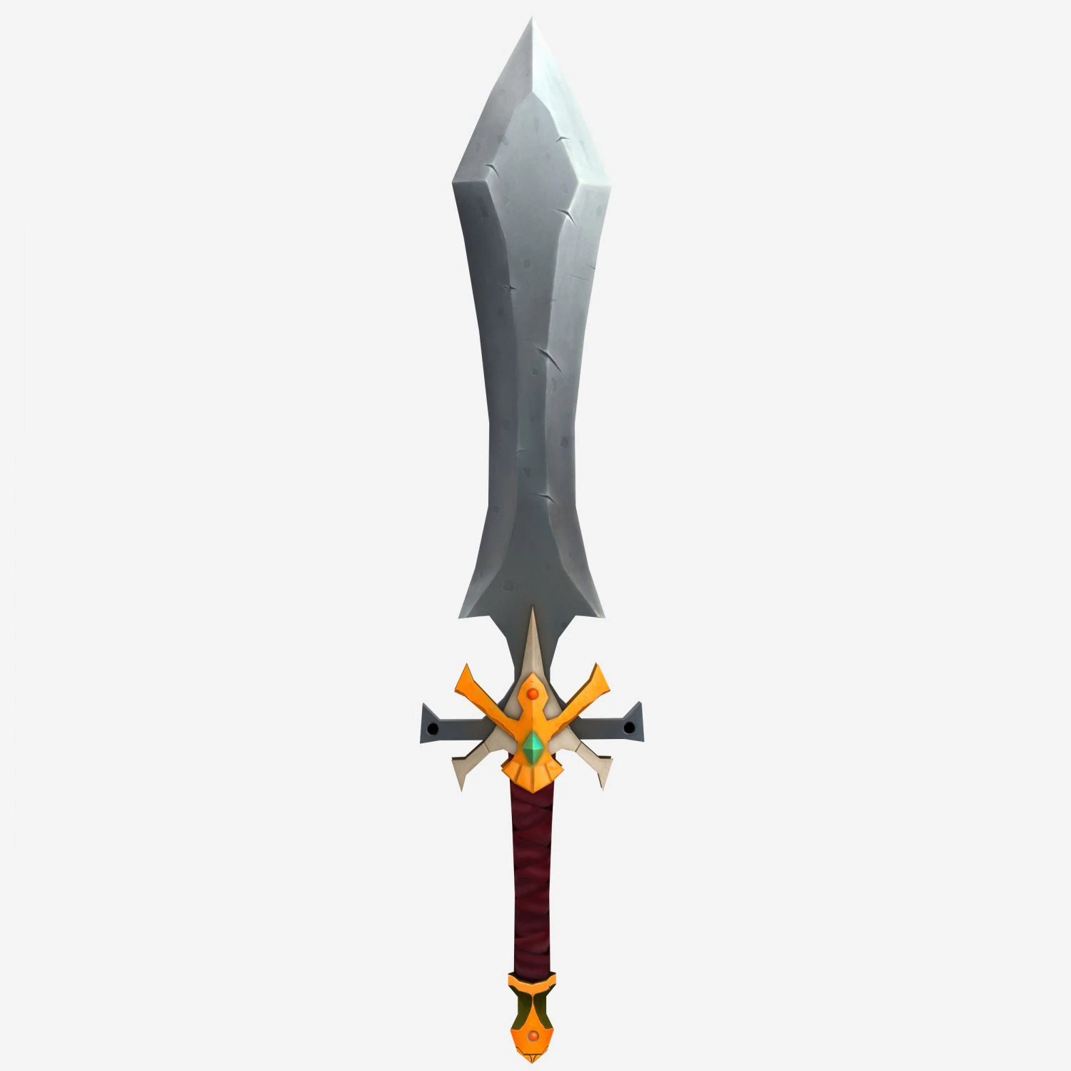 low poly sword 3D Model .c4d .max .obj .3ds .fbx .stl .blend