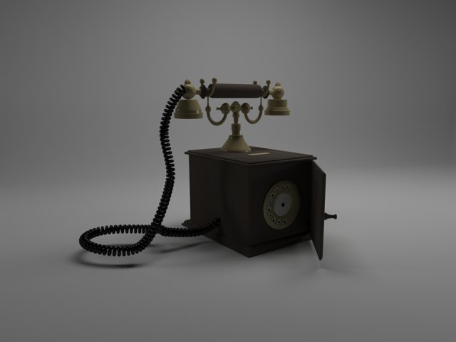 old telephone 3D Model .c4d .max .obj .3ds .fbx .stl .blend