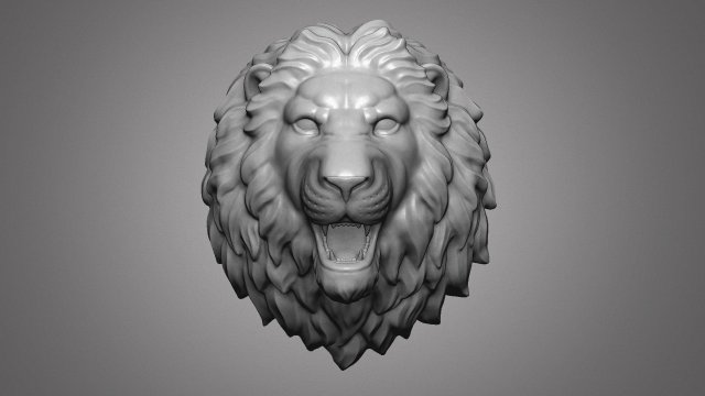 Lion head sculpture Modelo de impresión 3D .c4d .max .obj .3ds .fbx .stl .blend 