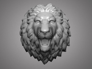 Lion head sculpture 3D Print Model