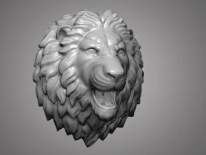 Lion head sculpture 3D Print Model