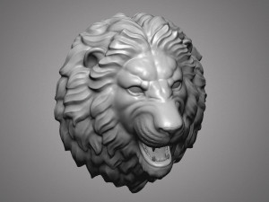 Lion head sculpture Modelo de impresión 3D