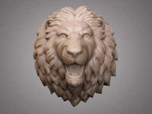 Lion head sculpture 3D Print Model