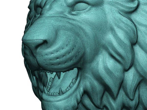 Lion head sculpture 3D Print Model