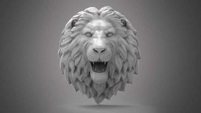Lion head sculpture Modello 3D .c4d .max .obj .3ds .fbx .stl .blend 