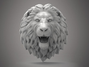 Lion head sculpture 3D Model
