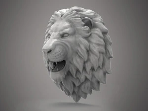Lion head sculpture 3D Model