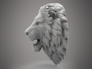 Lion head sculpture Modello 3D