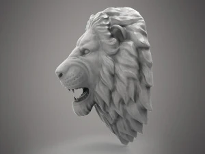 Lion head sculpture 3D Model