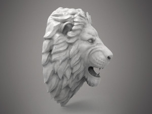 Lion head sculpture Modello 3D
