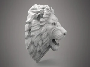 Lion head sculpture 3D Model